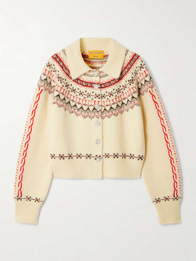 Guest In Residence Cloud Chalet Fair Isle Wool And Cashmere-blend Cardigan