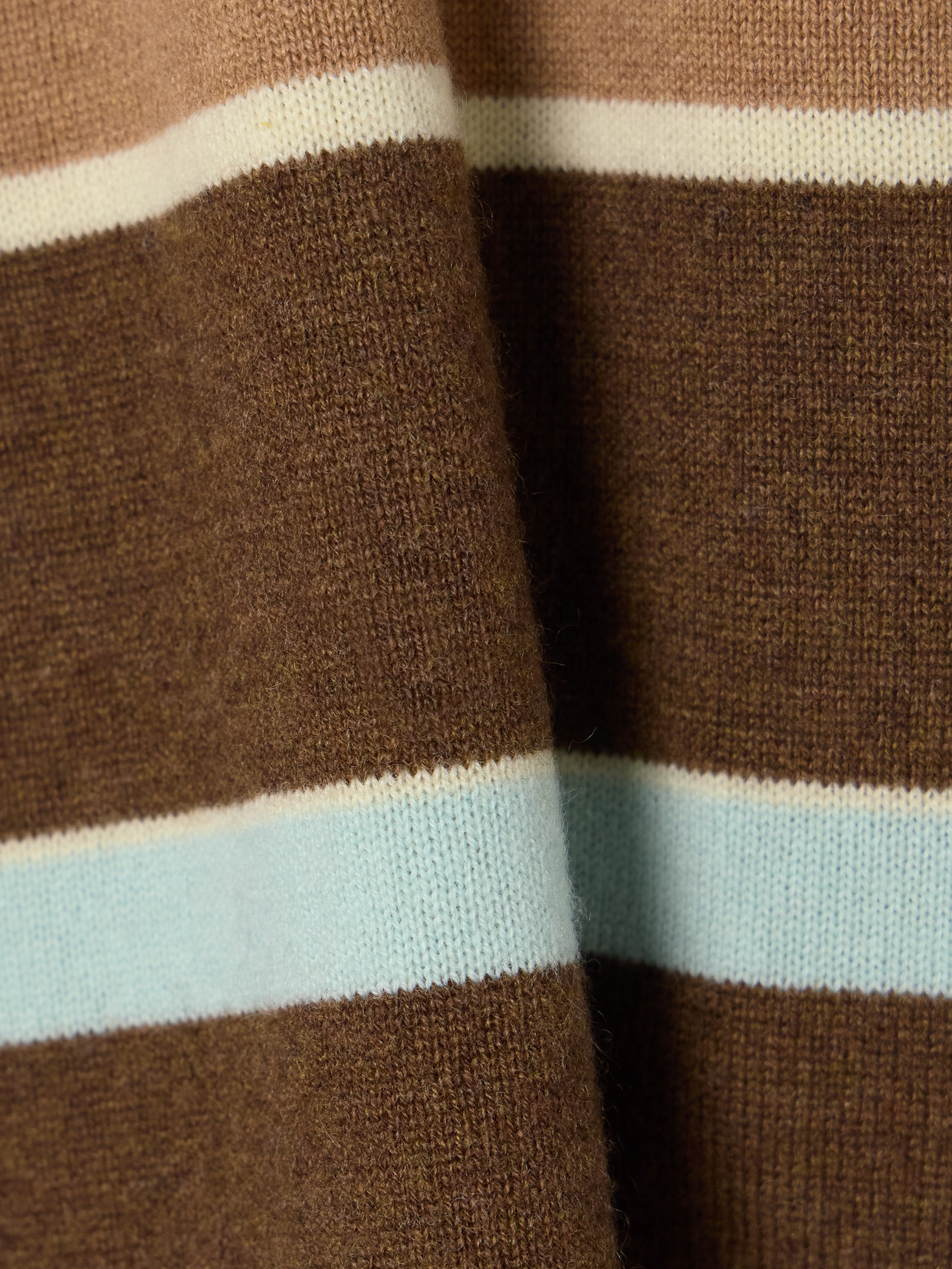 Cropped Striped Cashmere Polo Sweater