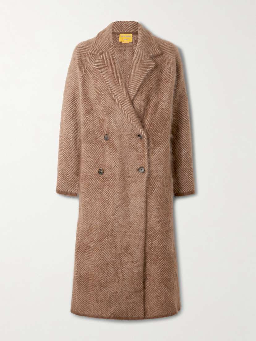 Guest In Residence Grizzly Double-breasted Herringbone Brushed-cashmere Coat