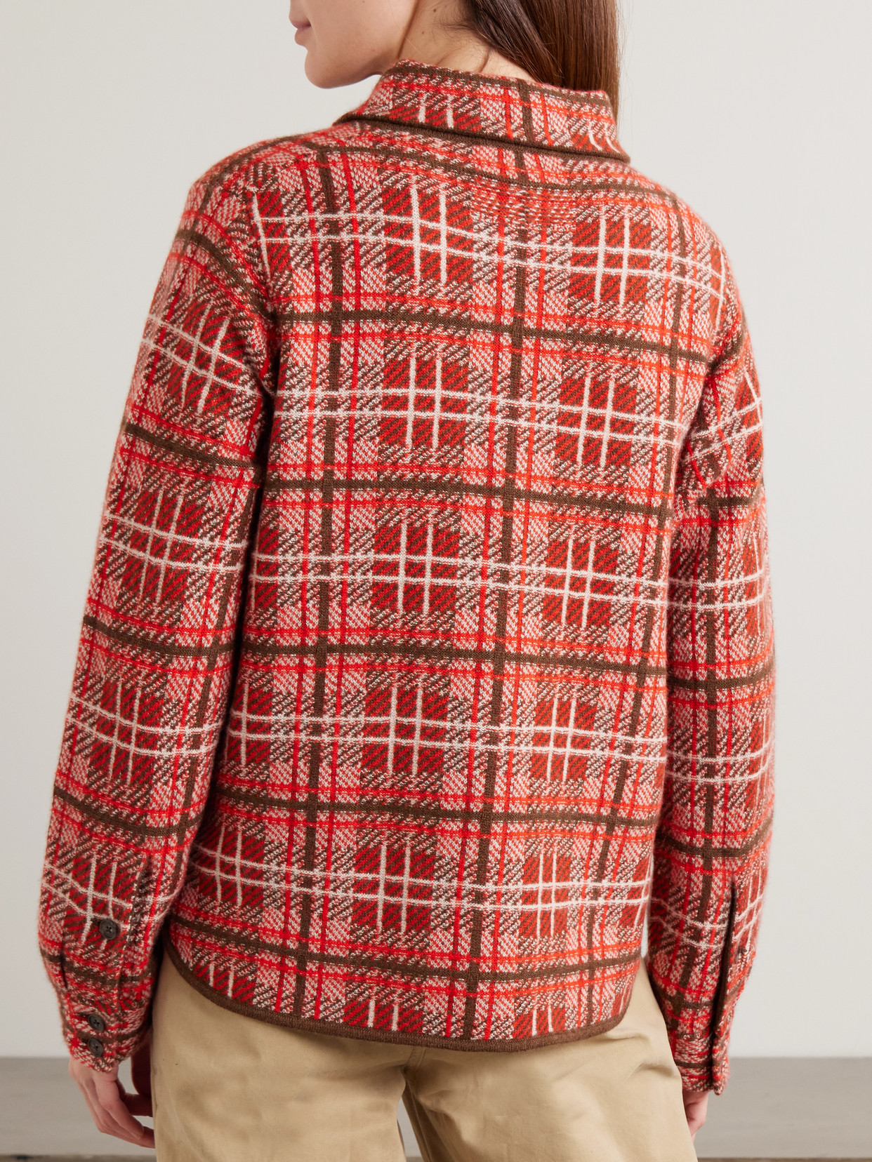 Guest In Residence Dylan Checked Cashmere Cardigan In Multi