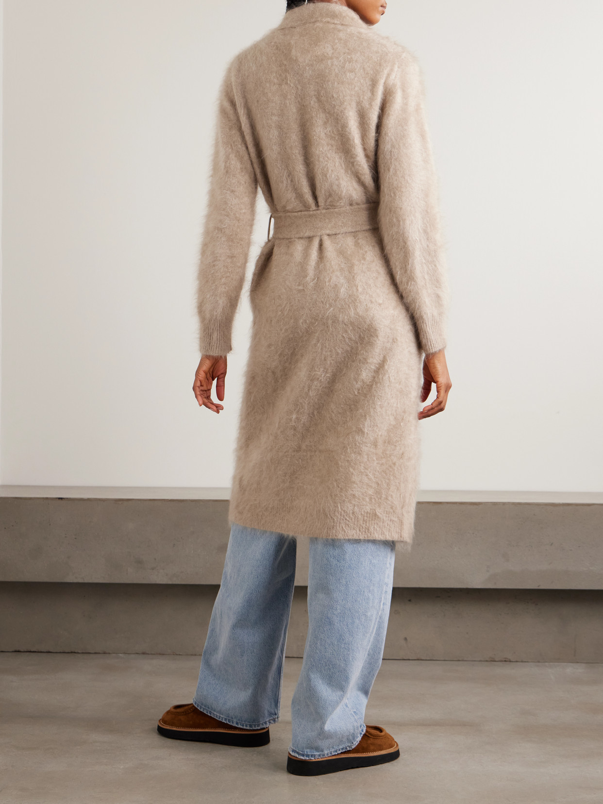 Grizzly Belted Brushed-Cashmere Coat