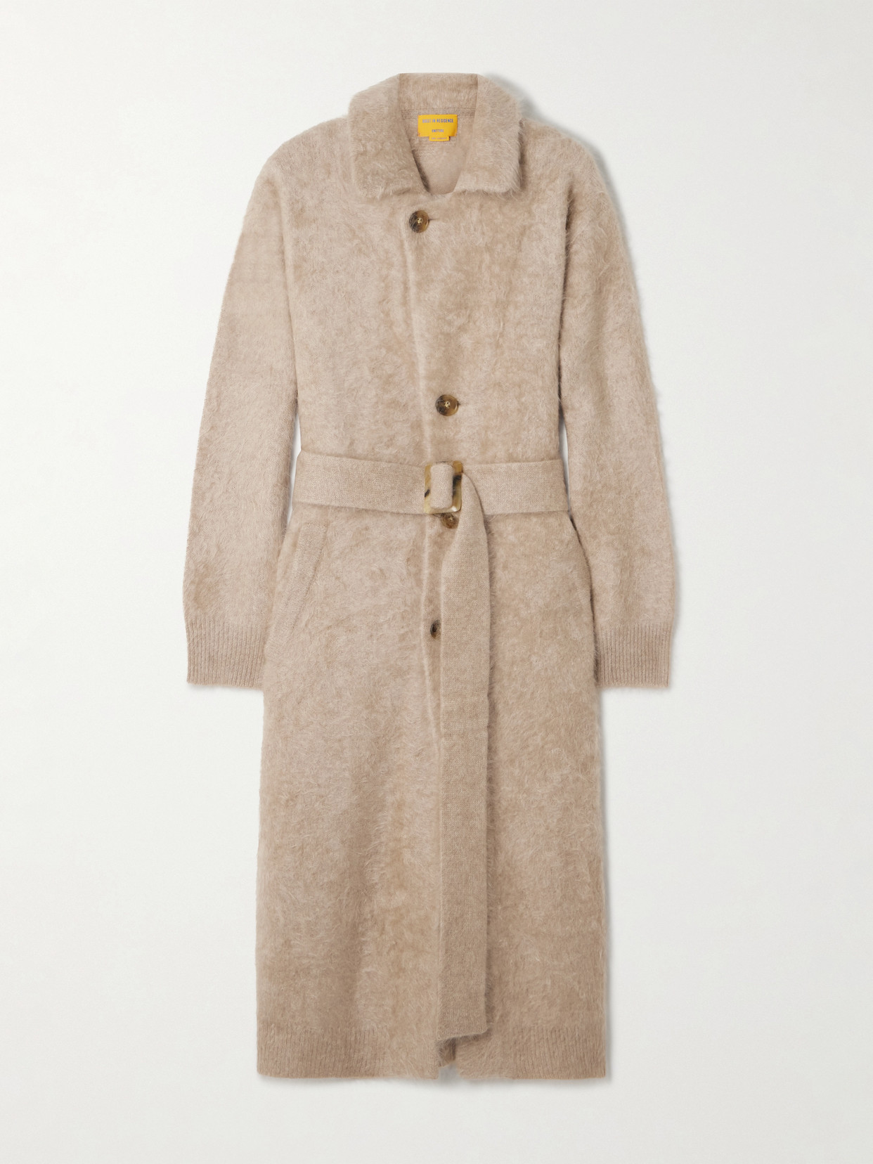Guest In Residence Grizzly Belted Brushed-cashmere Coat In Brown