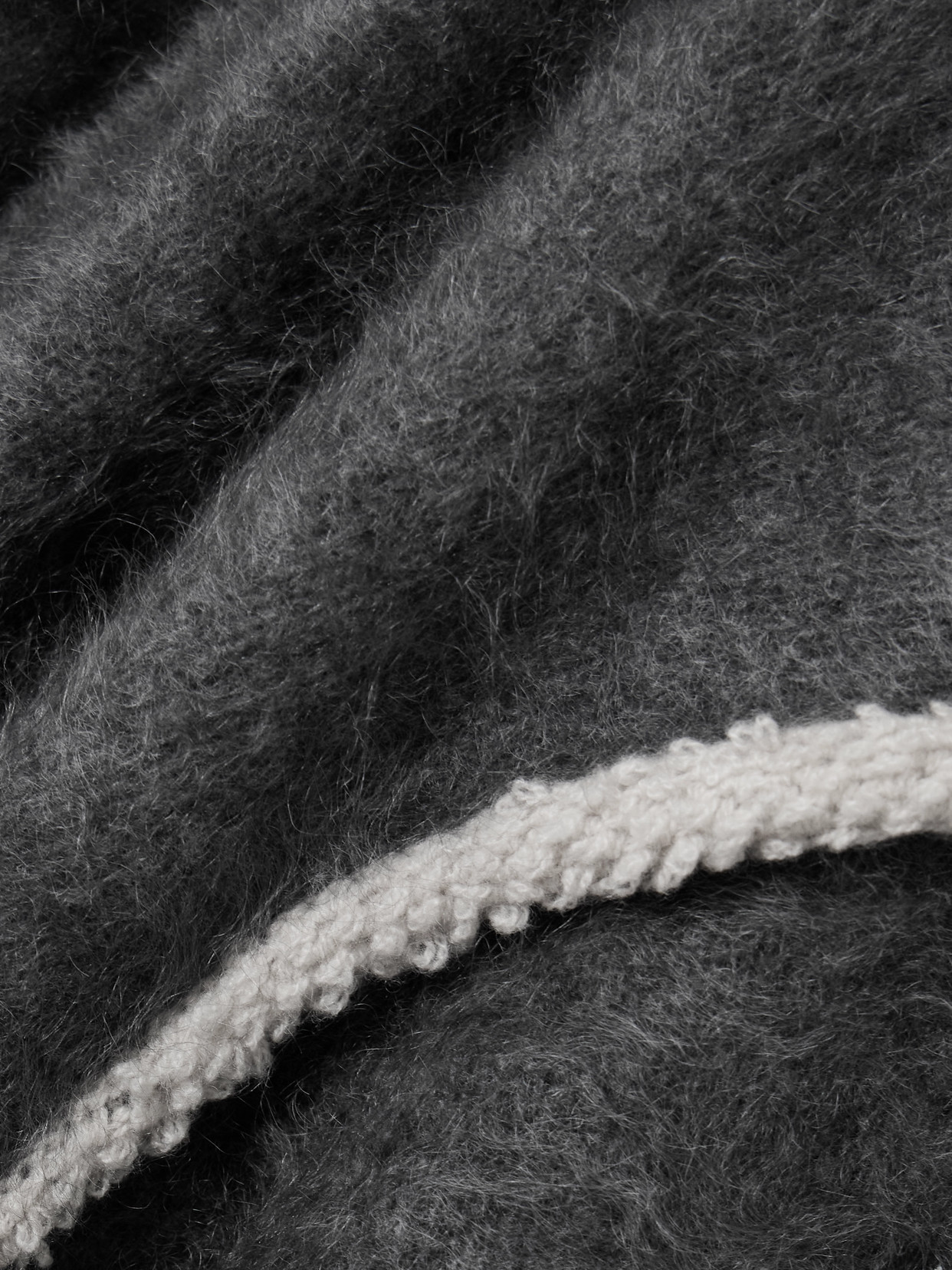 Grizzly Frankie Bouclé-Trimmed Brushed-Cashmere Jacket