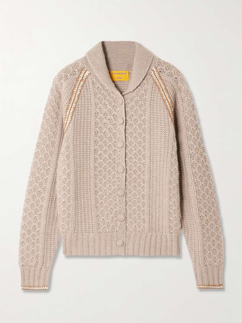 Guest In Residence Marlowe Cable-knit Wool And Cashmere-blend Cardigan
