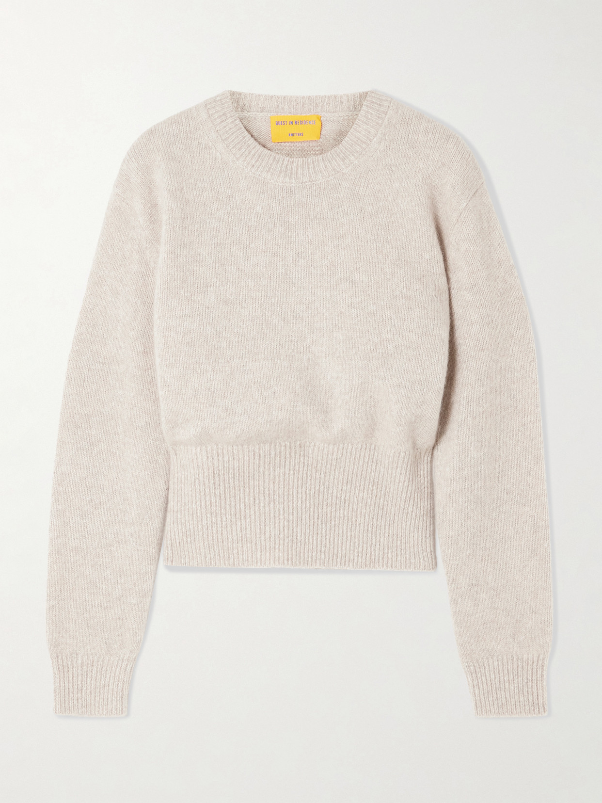 Guest In Residence Alina Cashmere And Silk-blend Sweater In Neutral