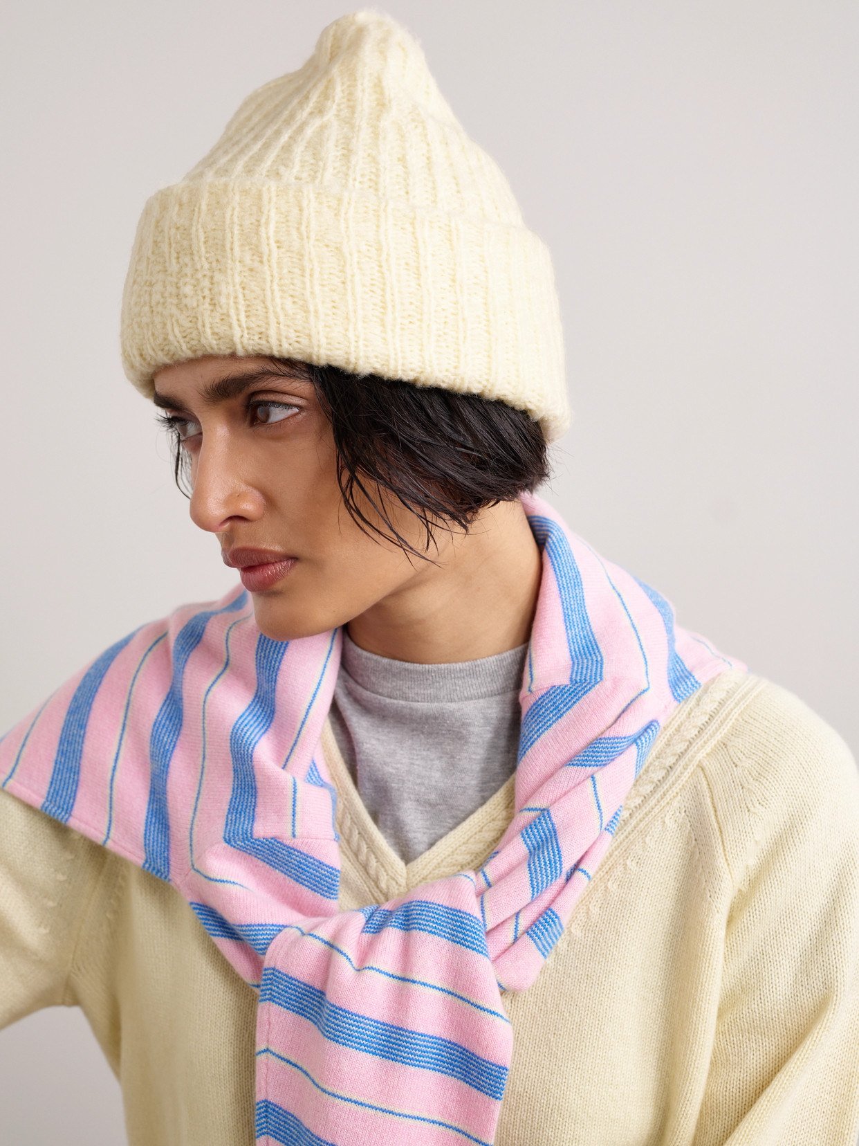 Guest In Residence Cloud Ribbed Merino Wool-blend Beanie In Yellow