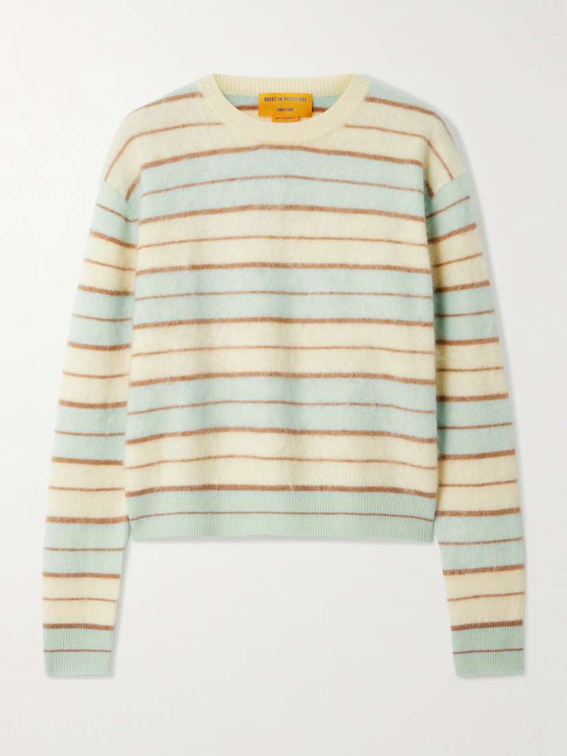 Guest In Residence Grizzly Striped Brushed-cashmere Sweater