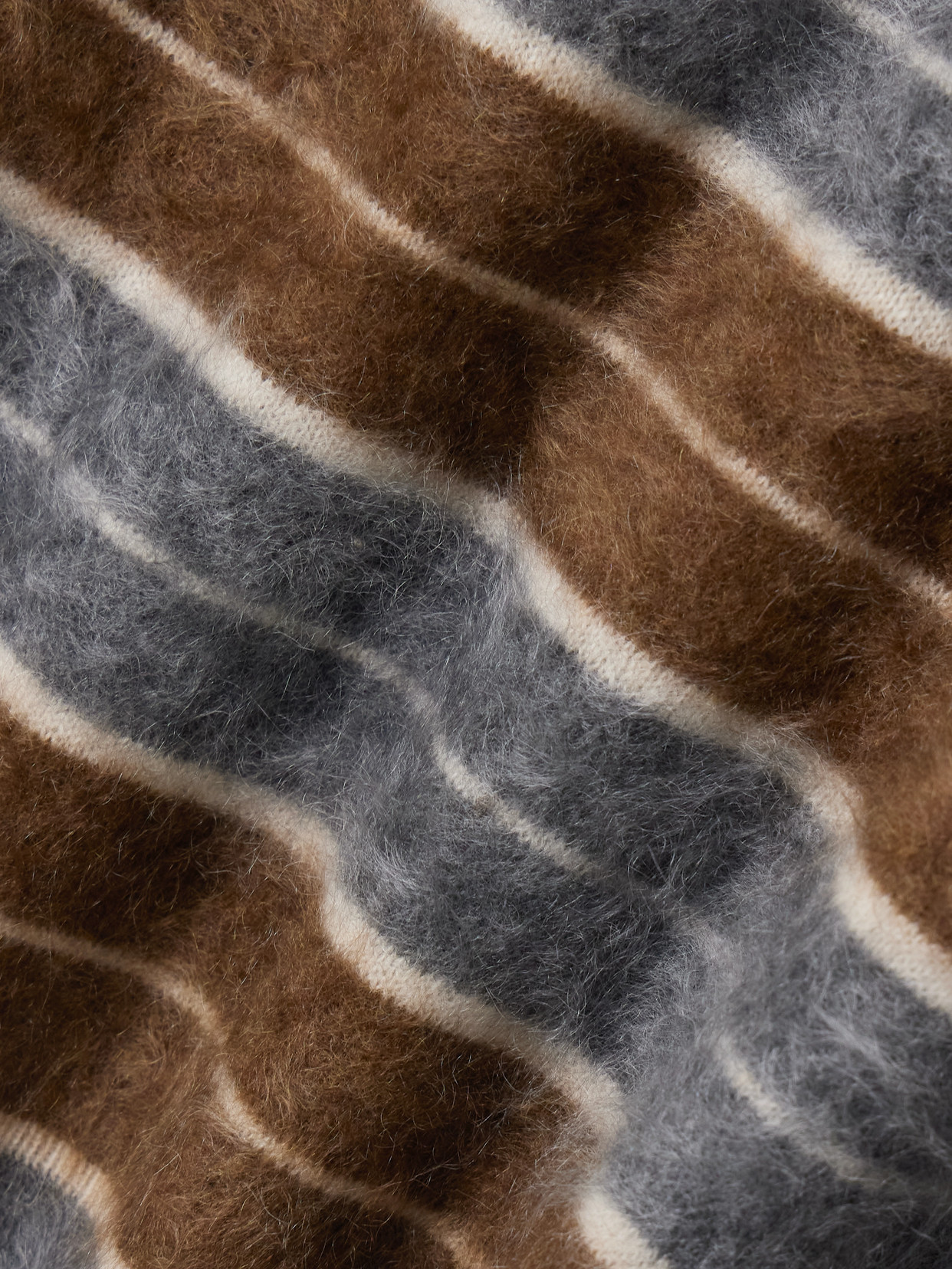 Grizzly Striped Brushed-Cashmere Sweater