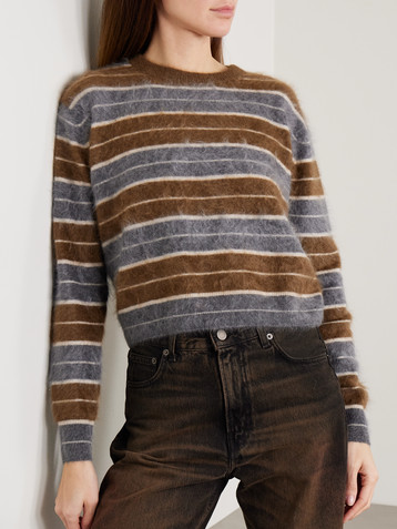 Guest In Residence Grizzly striped brushed-cashmere sweater