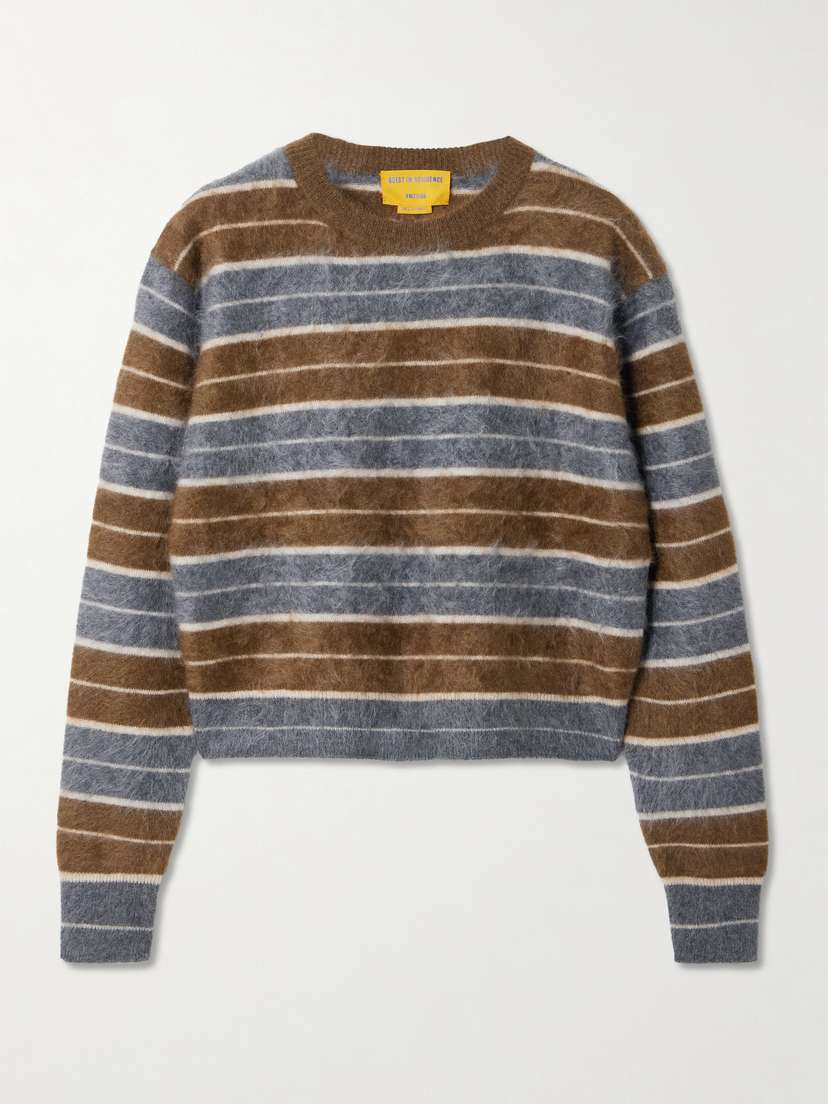 Guest In Residence Grizzly Striped Brushed-cashmere Sweater
