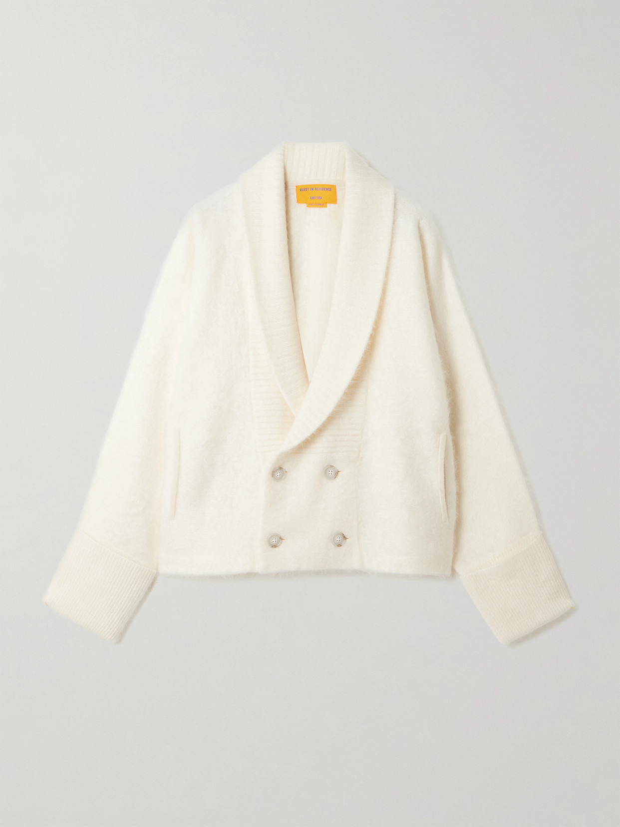 Guest In Residence Grizzly Double-breasted Brushed-cashmere Jacket In White