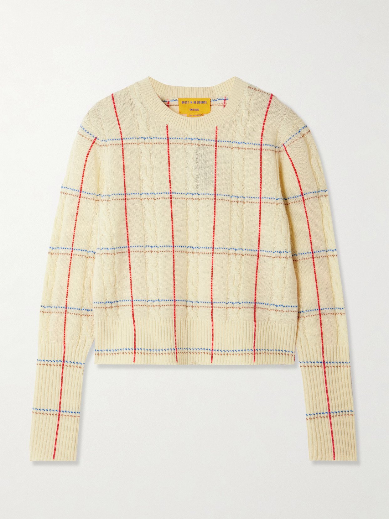 Guest In Residence Shrunken Checked Cashmere Sweater In Yellow