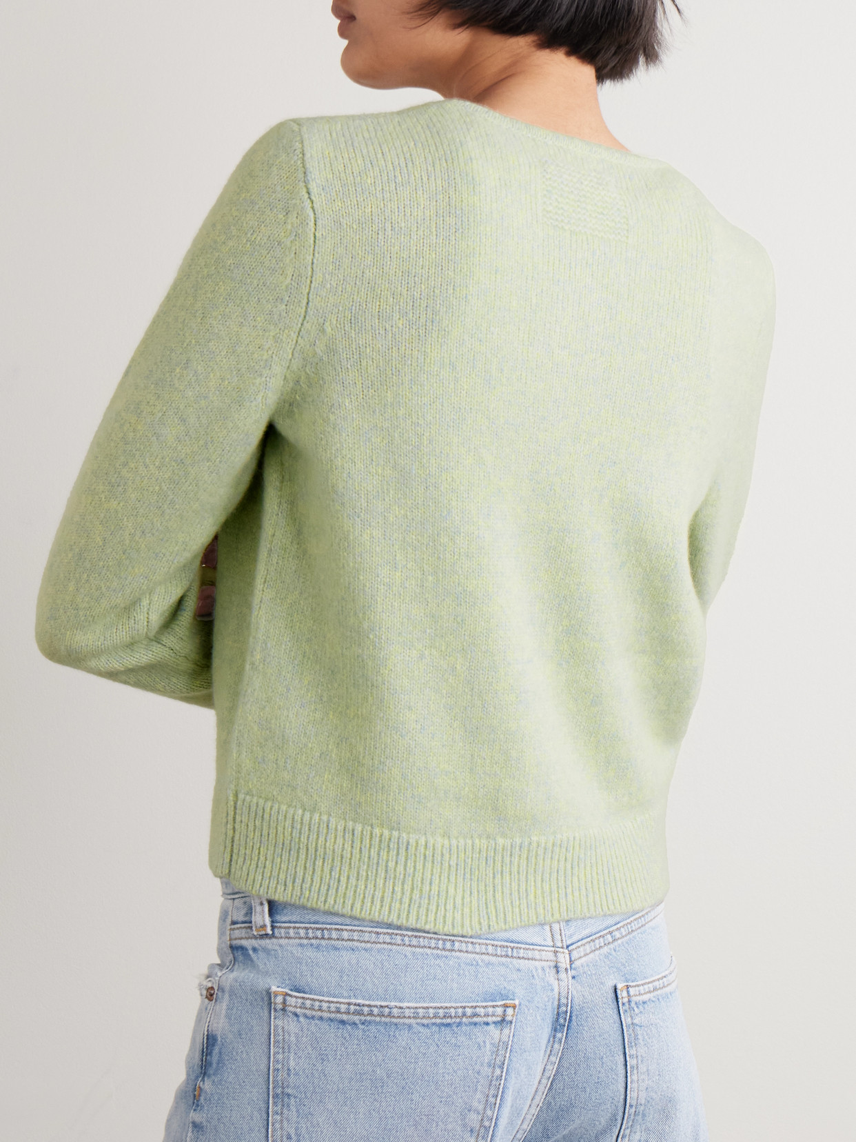 Guest In Residence Ava Cashmere And Silk-blend Cardigan In Green