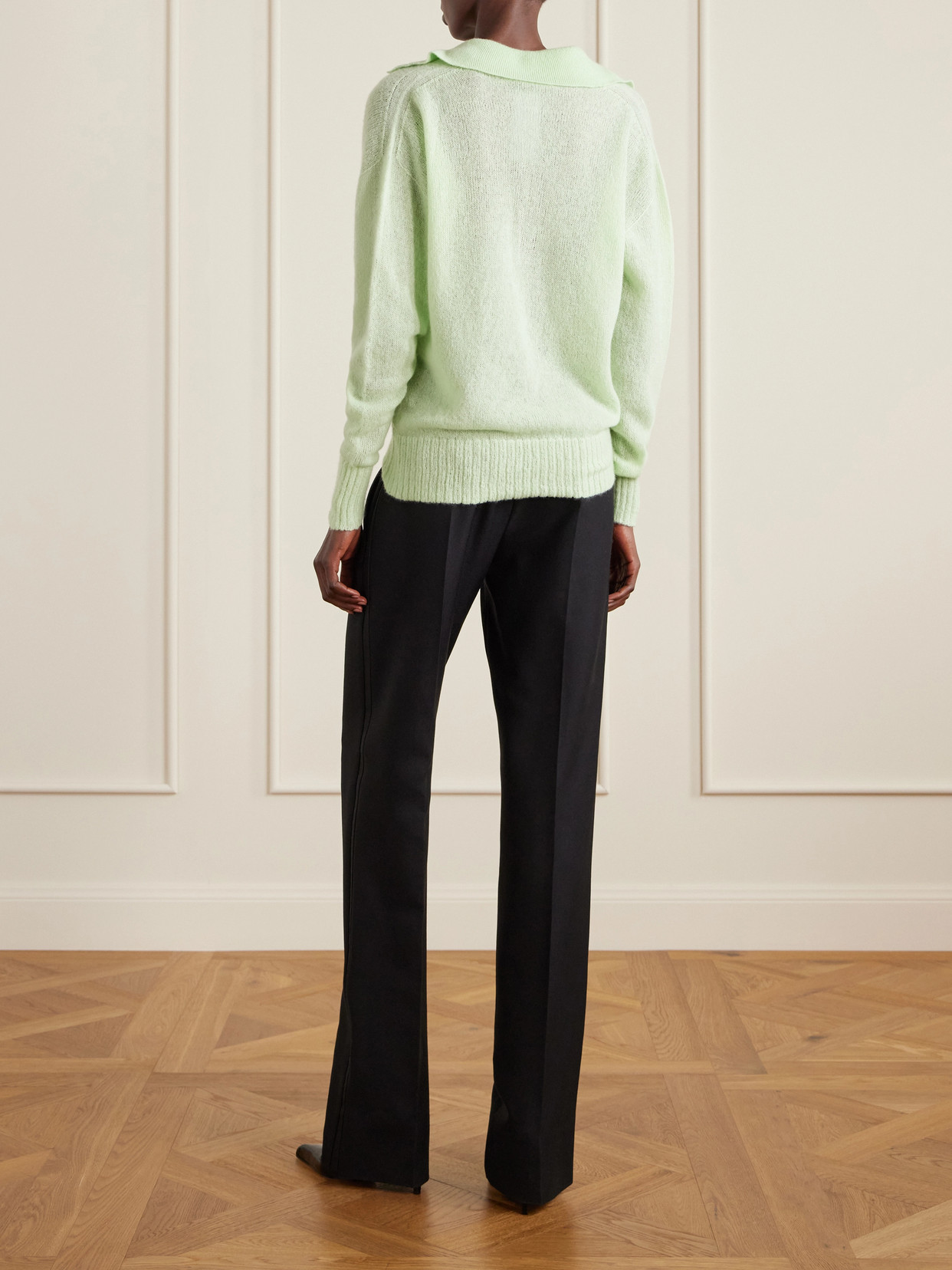 Cashmere-Blend Polo Sweater