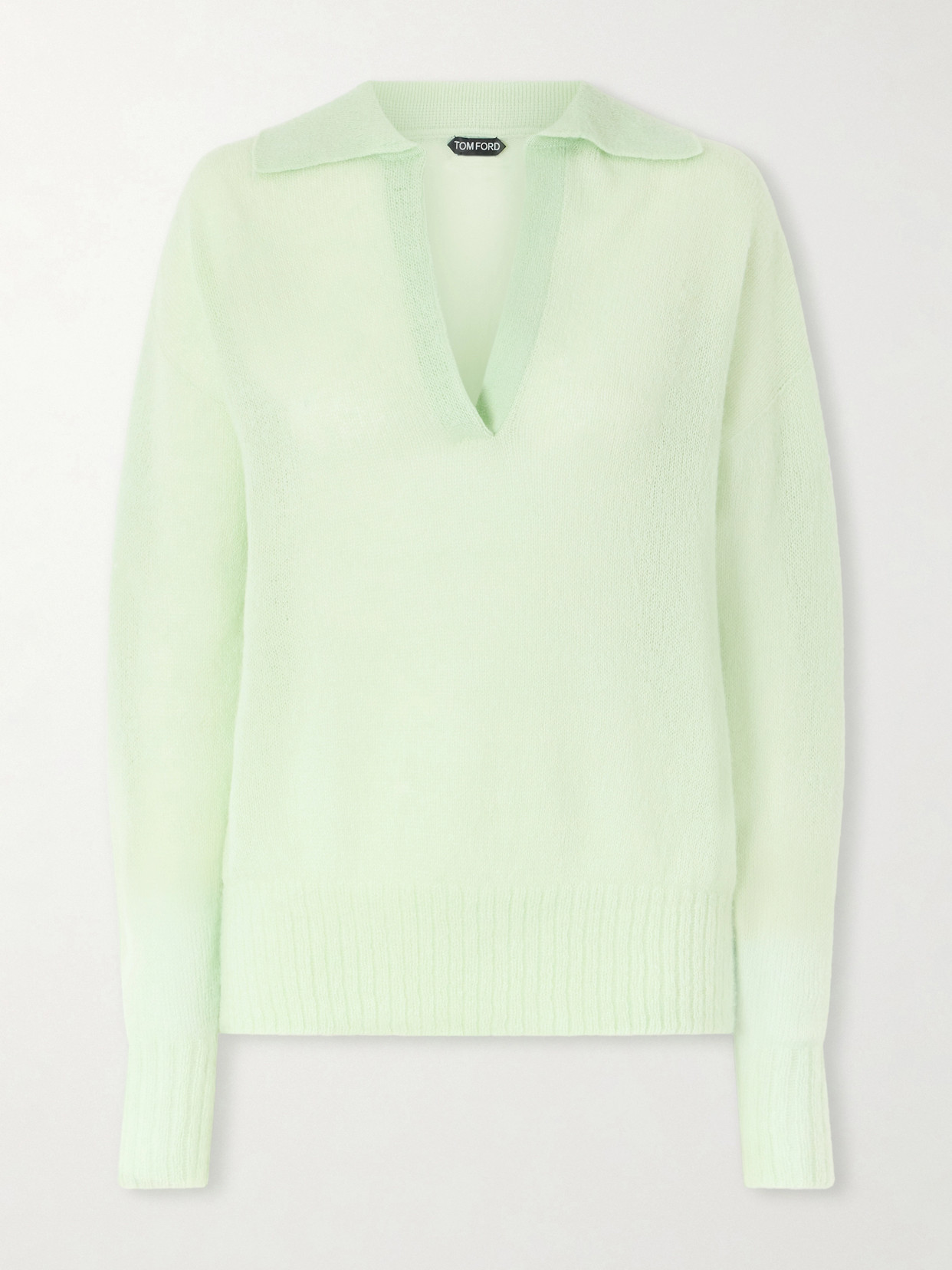 Tom Ford Cashmere-blend Polo Sweater In Green