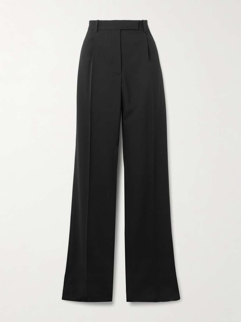 Tom Ford Pleated Grain De Poudre Wool Straight-leg Pants