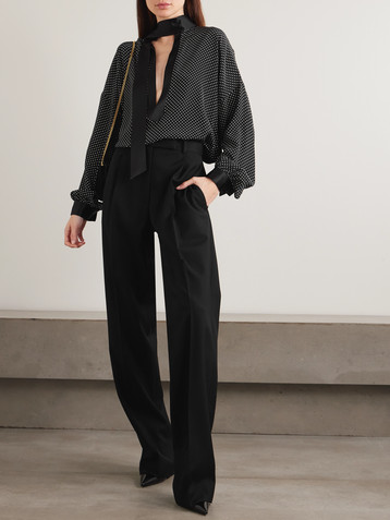 Tom Ford Pleated grain de poudre wool straight-leg pants