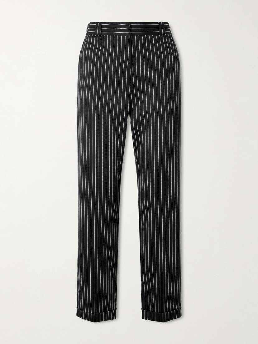 Tom Ford Pinstriped Wool And Cotton-blend Straight-leg Pants