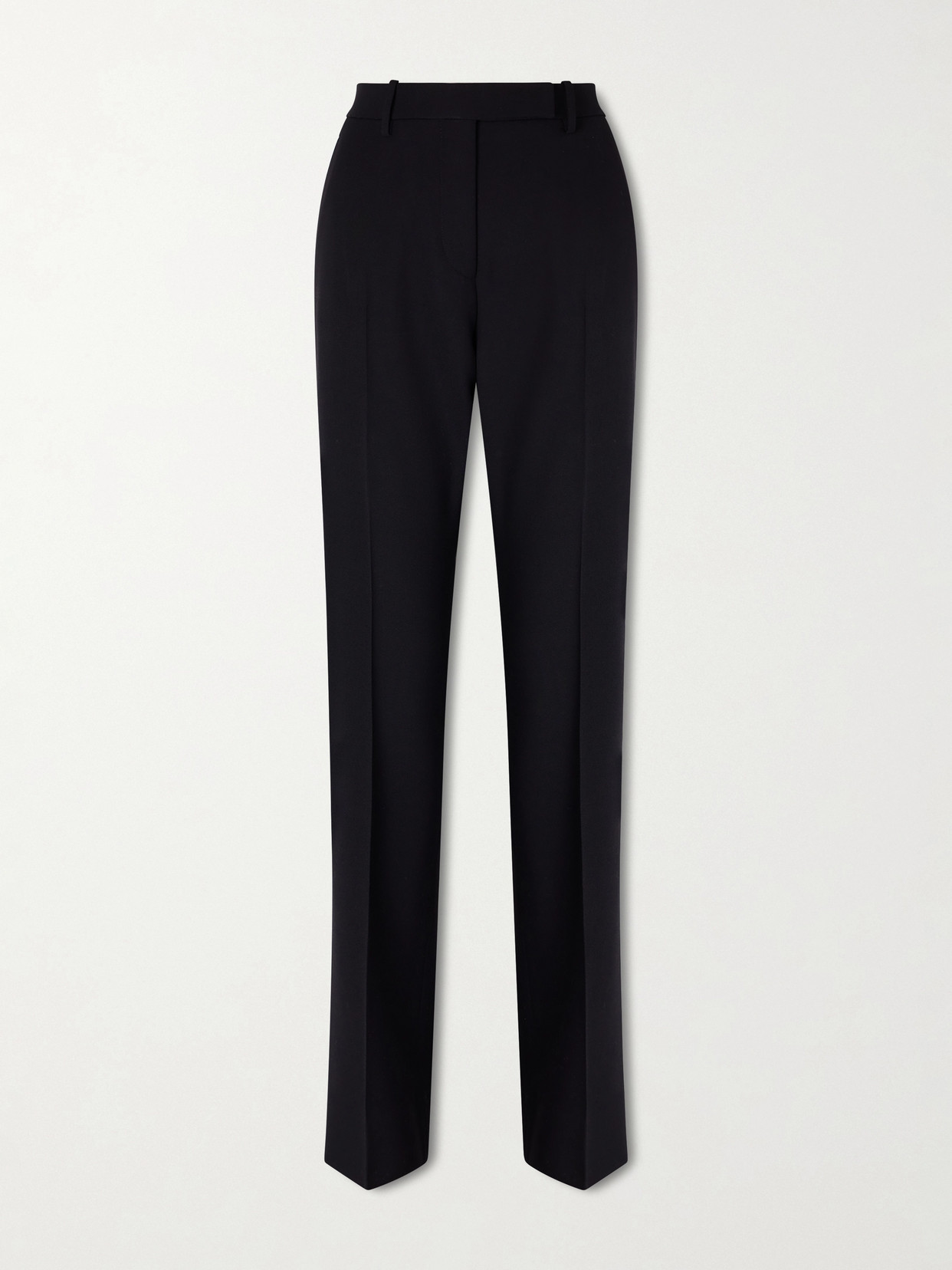 Tom Ford Grain De Poudre Wool Straight-leg Pants In Black