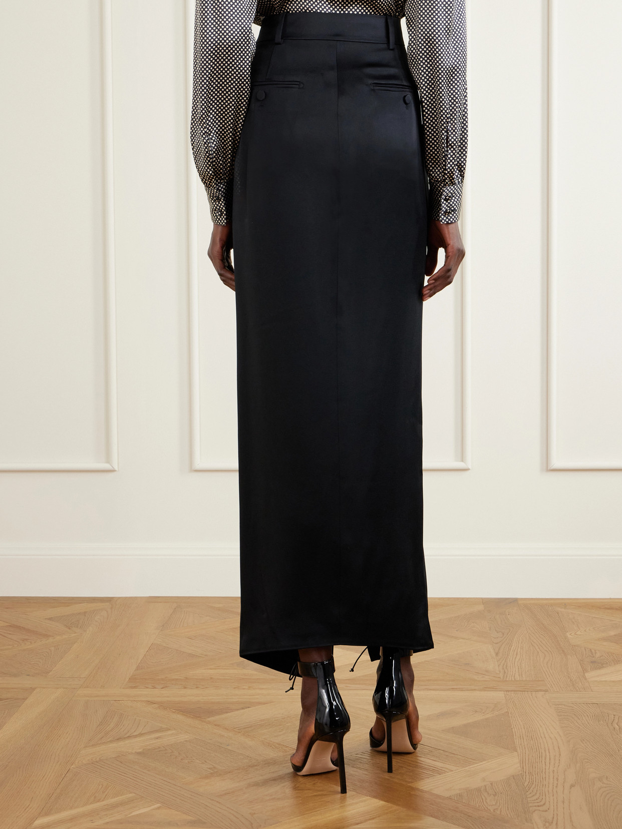 Satin-Crepe Maxi Skirt
