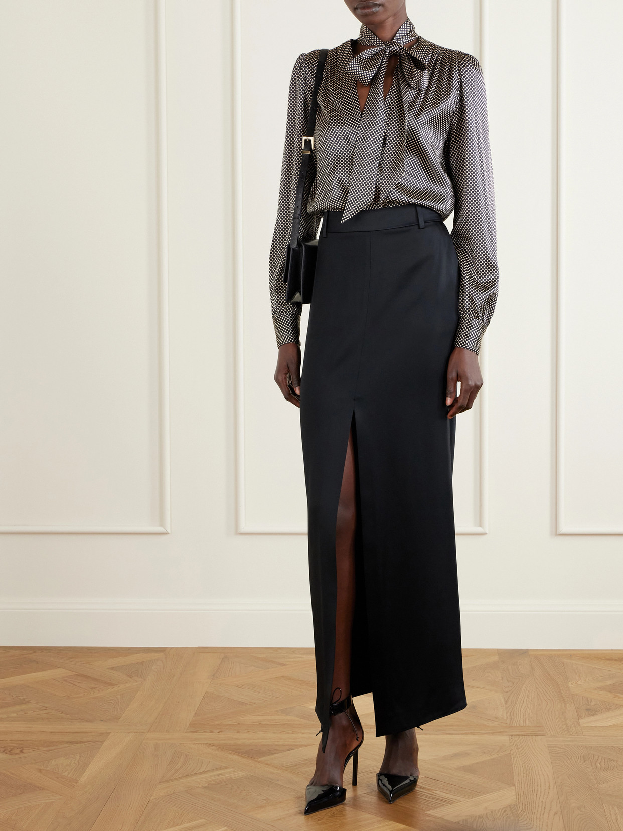 Satin-Crepe Maxi Skirt