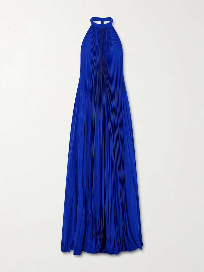 Tom Ford Plissé Silk Crepe De Chine Halterneck Gown