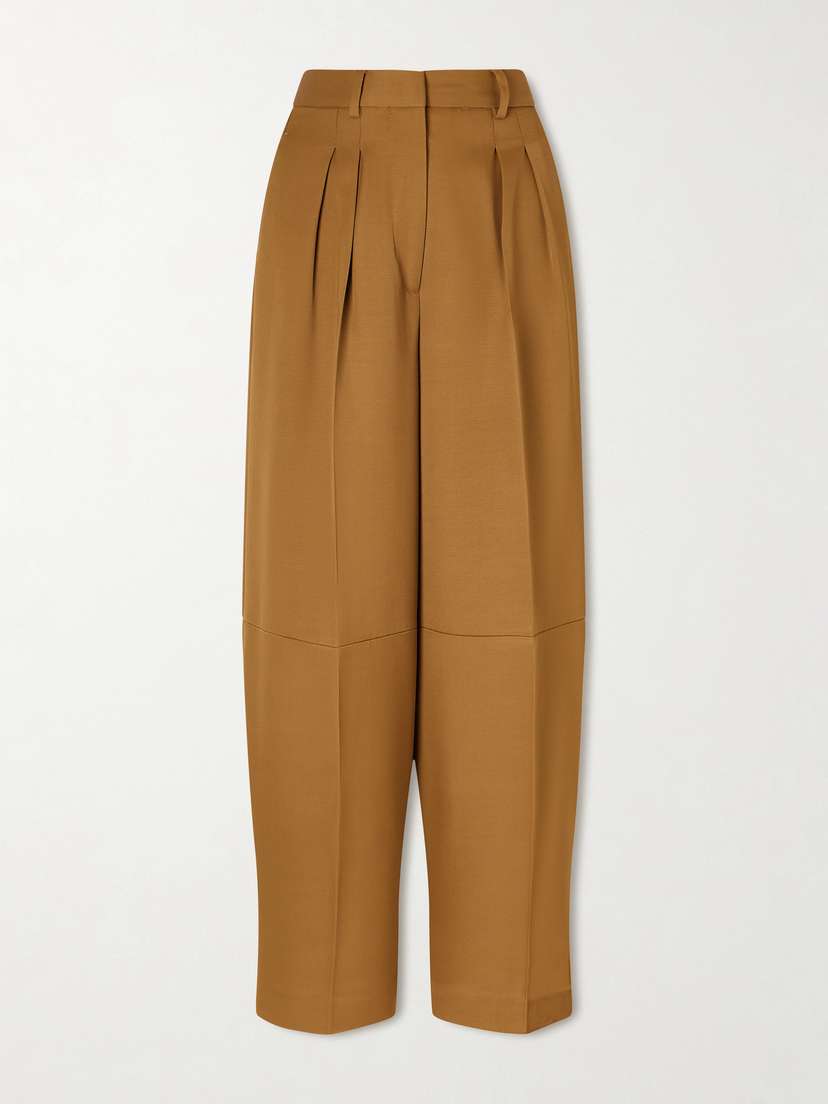 Altuzarra Dash Pleated Twill Barrel-leg Pants
