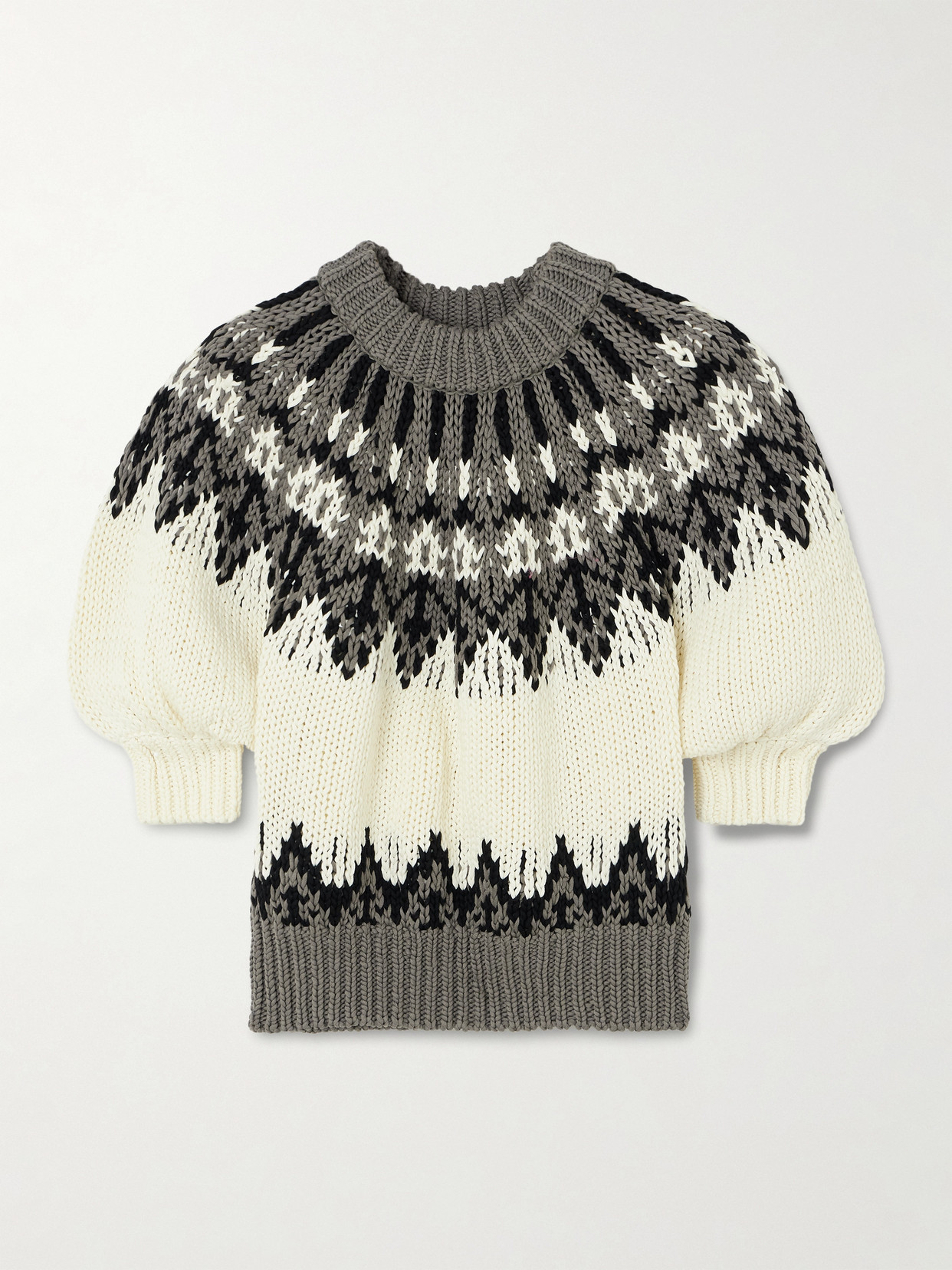 Altuzarra Marty Fair Isle Cotton Sweater In Neutral