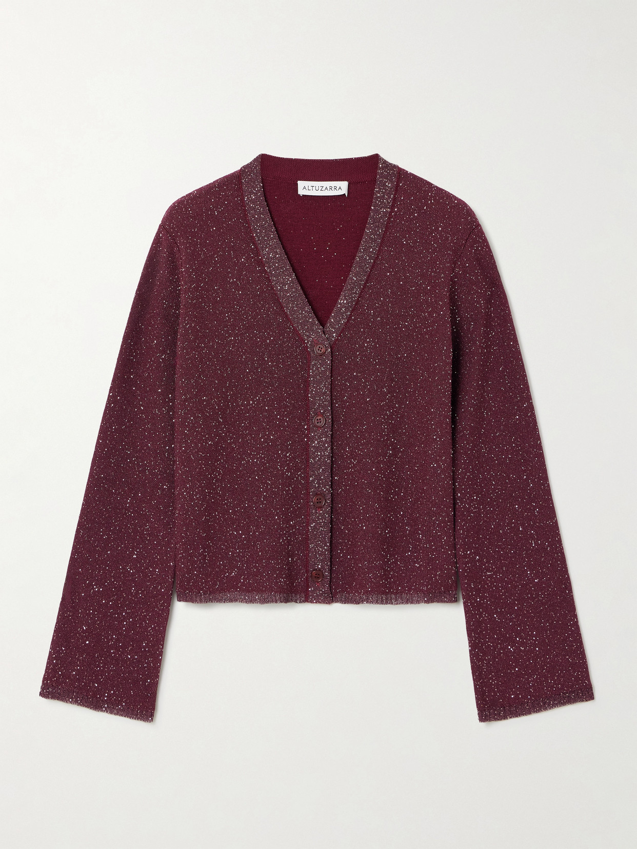 Altuzarra Taylor Sequin-embellished Knitted Cardigan In Red
