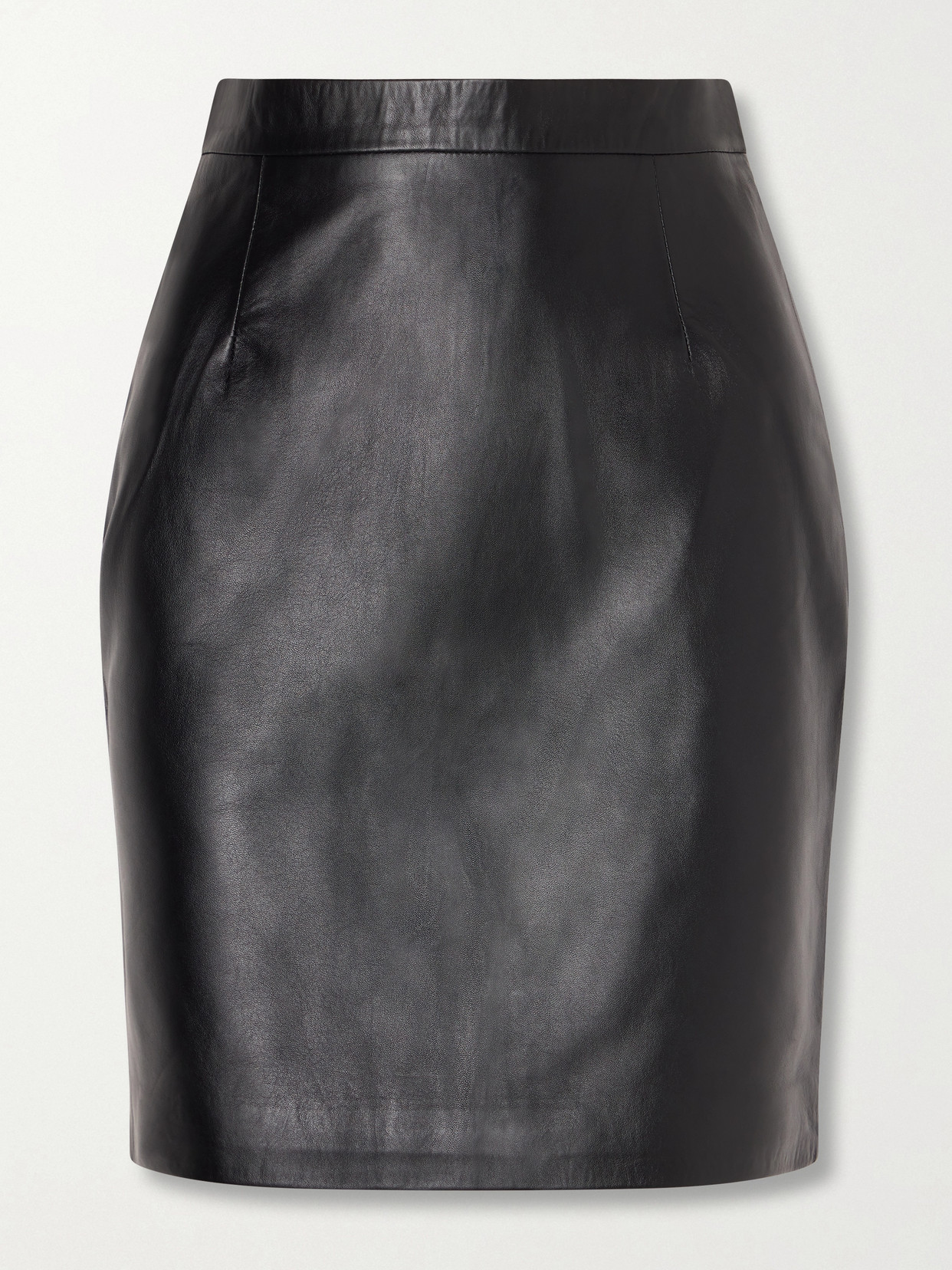 Altuzarra Hank Leather Mini Skirt In Black