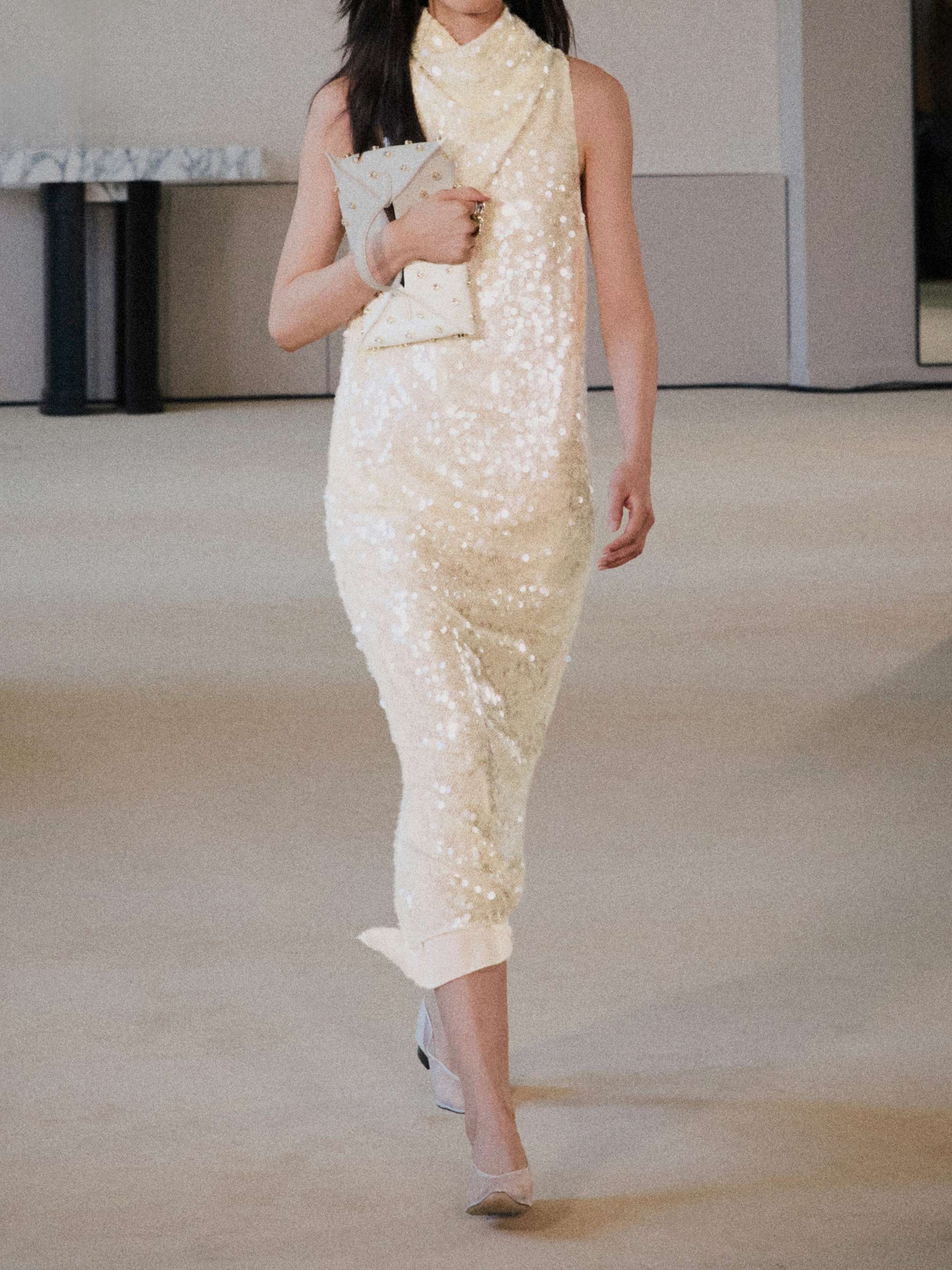 altuzarra sequin dress Altuzarra Noor Draped Sequined Chiffon Midi Dress - Women - Beige Dresses