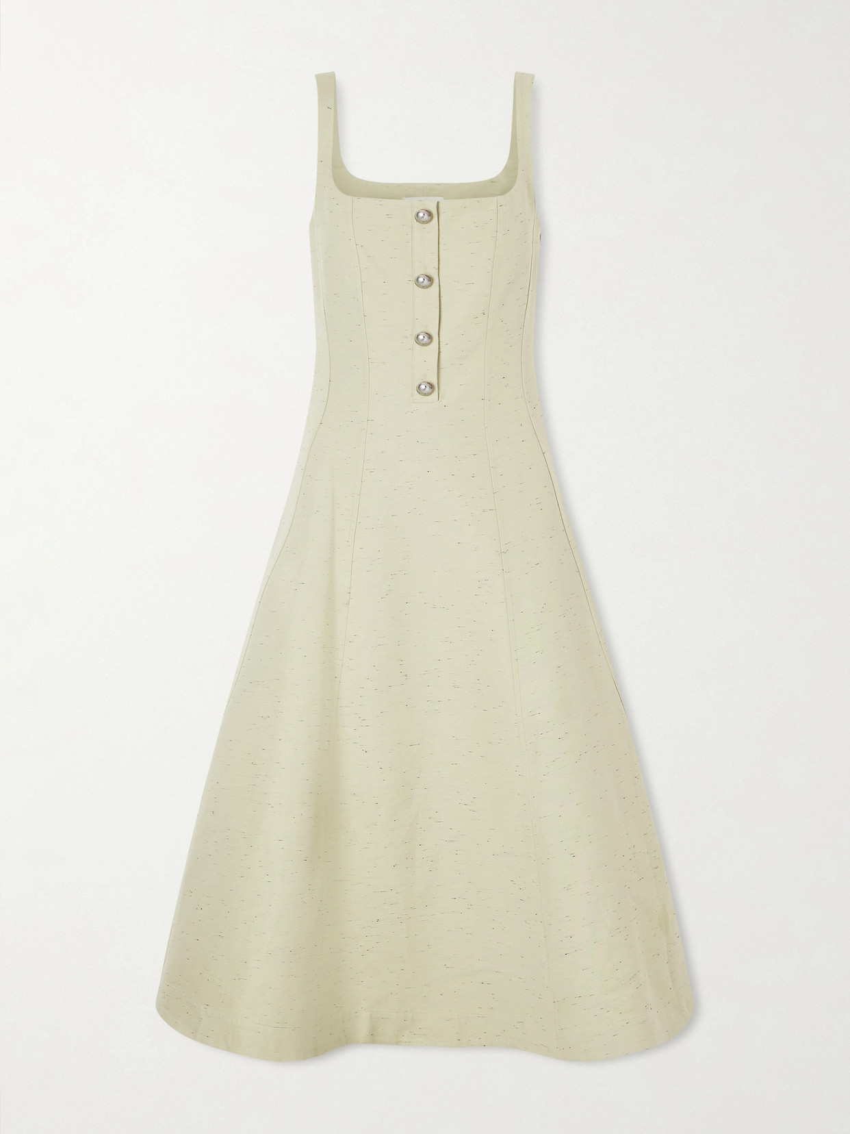 Altuzarra Orrie Button-embellished Cotton-blend Midi Dress In Neutral