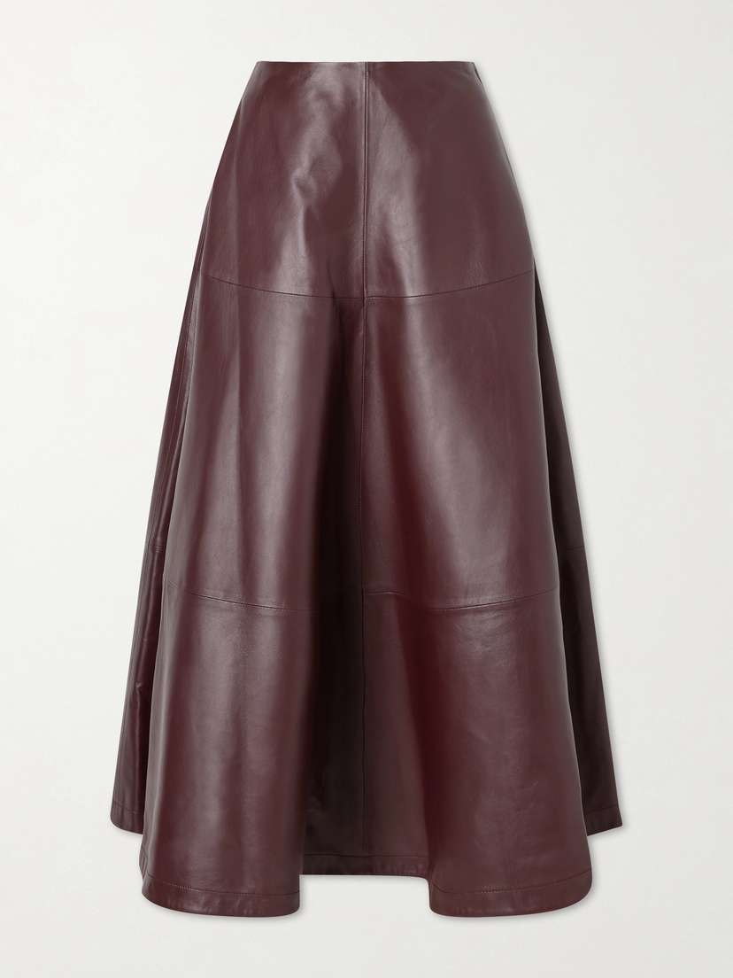 Altuzarra Varda Paneled Leather Midi Skirt