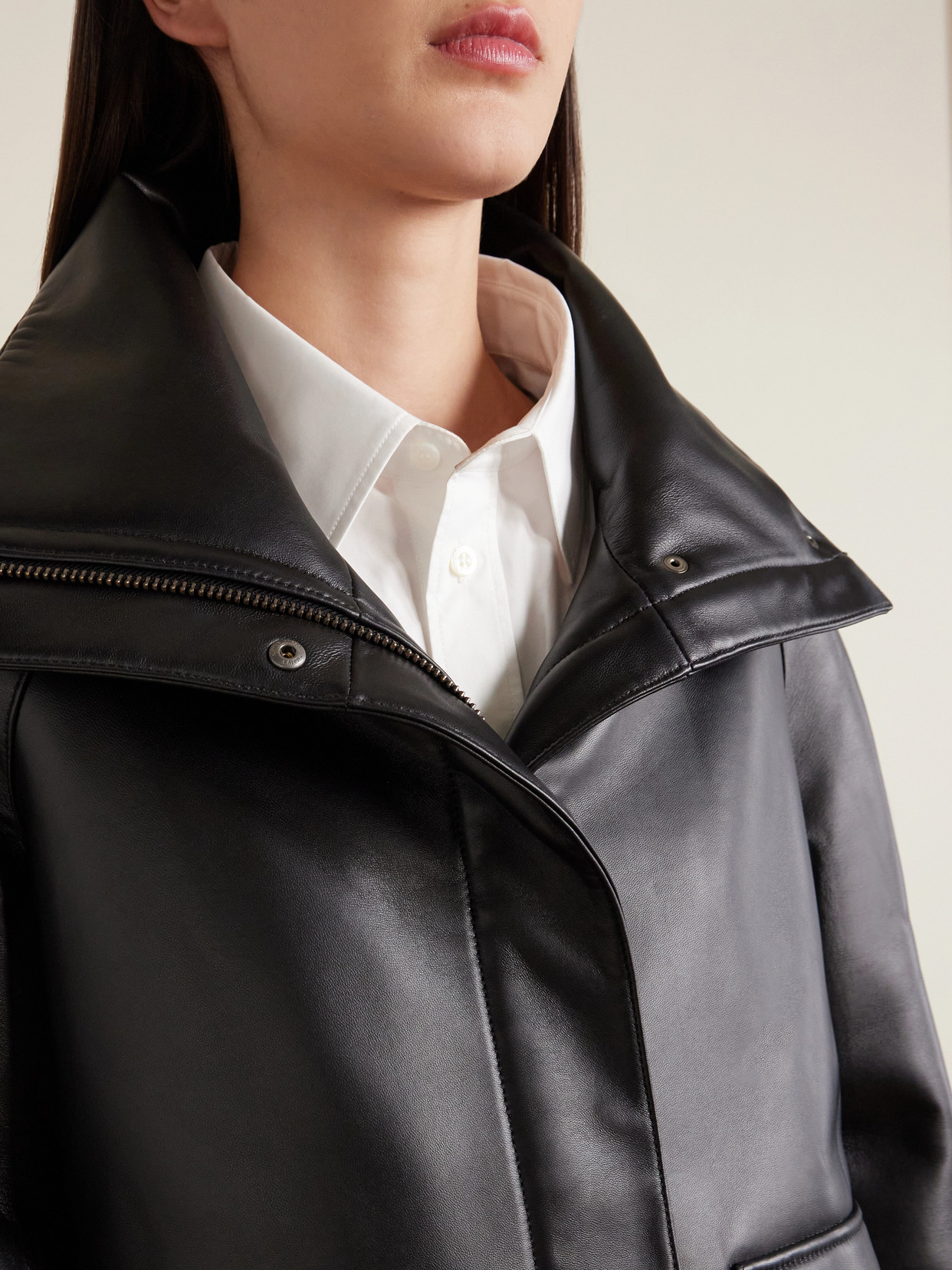 Altuzarra Aragon Oversized Leather Coat In Black