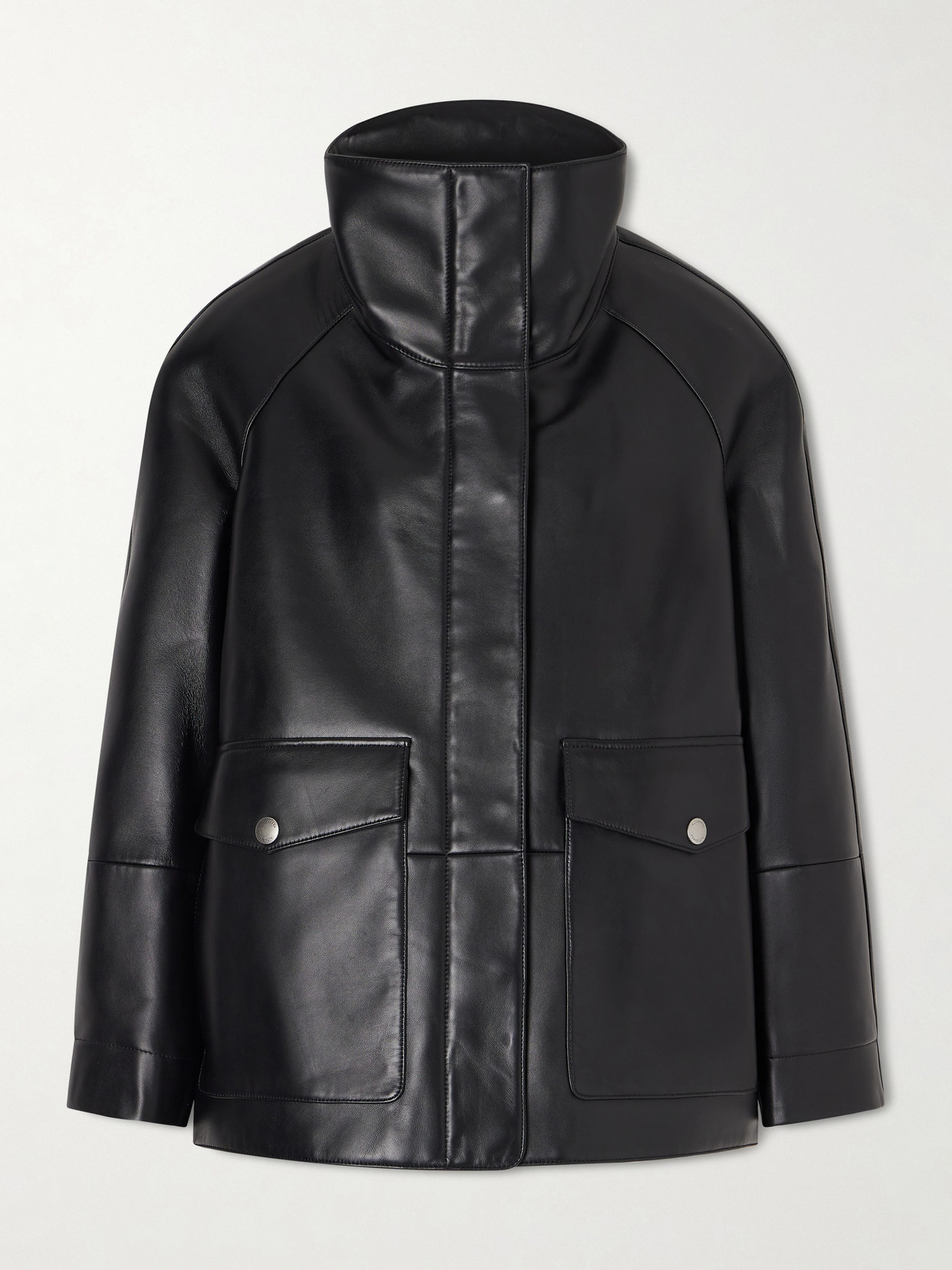 Altuzarra Aragon Oversized Leather Coat In Black