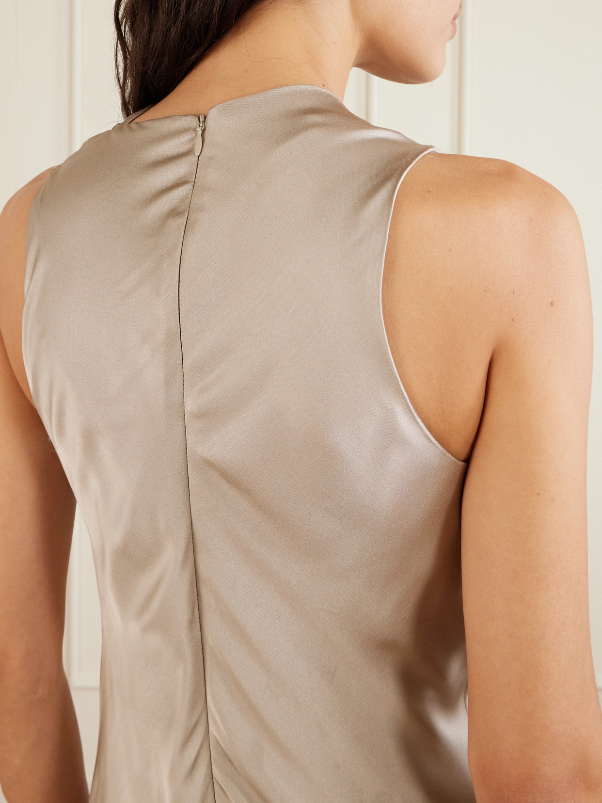 Brunello Cucinelli Silk Maxi Dress In Brown