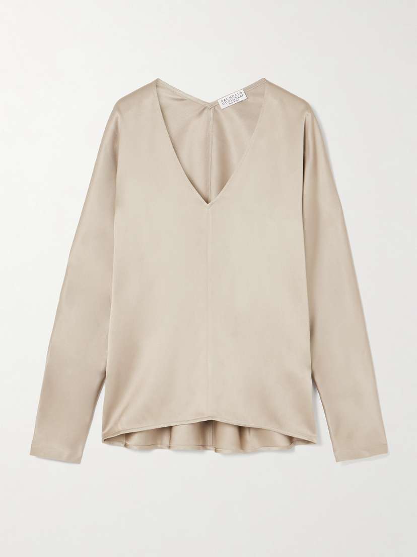 Brunello Cucinelli — Silk-satin blouse