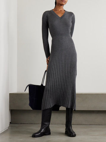 Brunello Cucinelli Ribbed wool midi dress