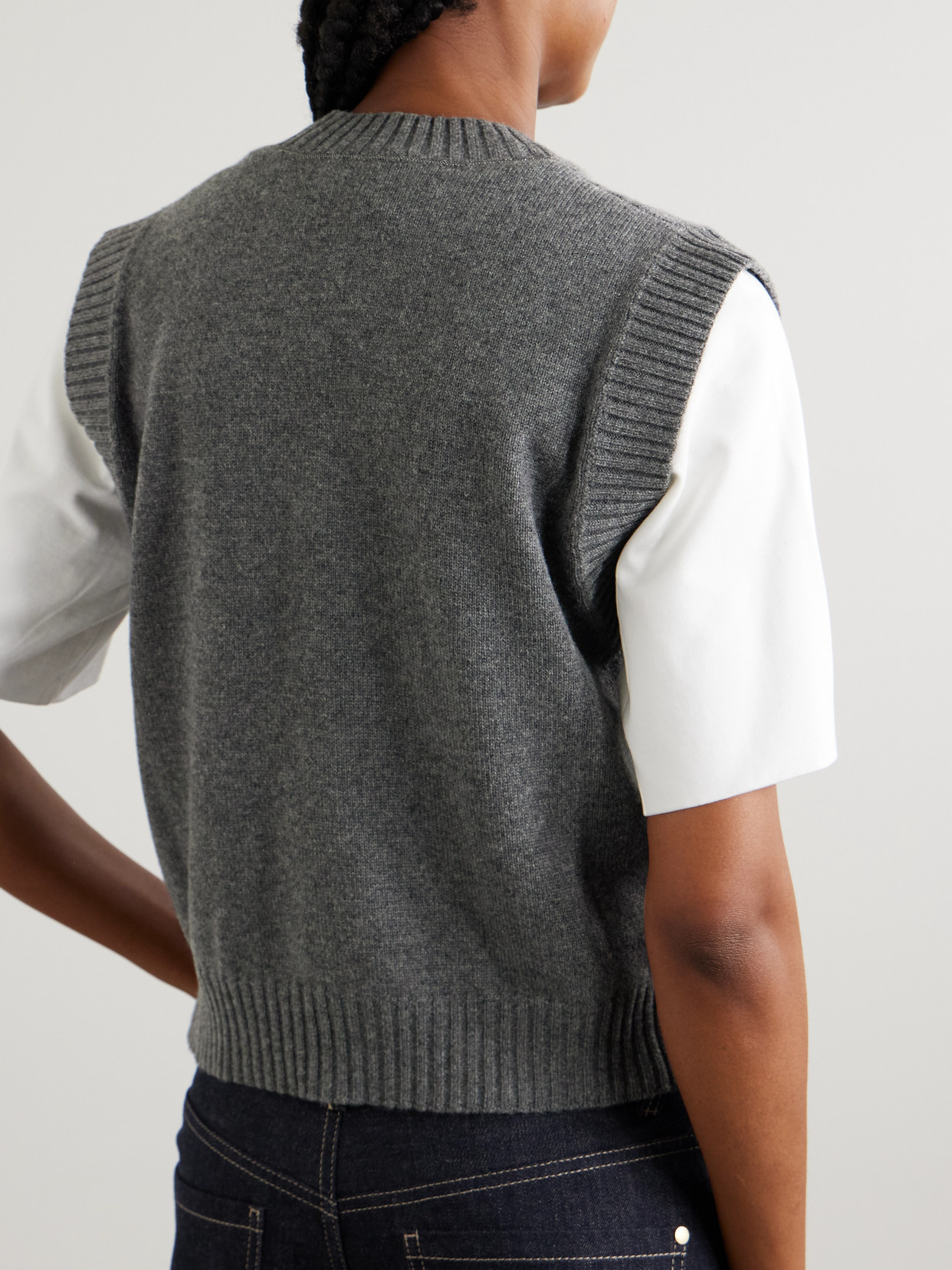 Brunello Cucinelli Cashmere Vest In Gray