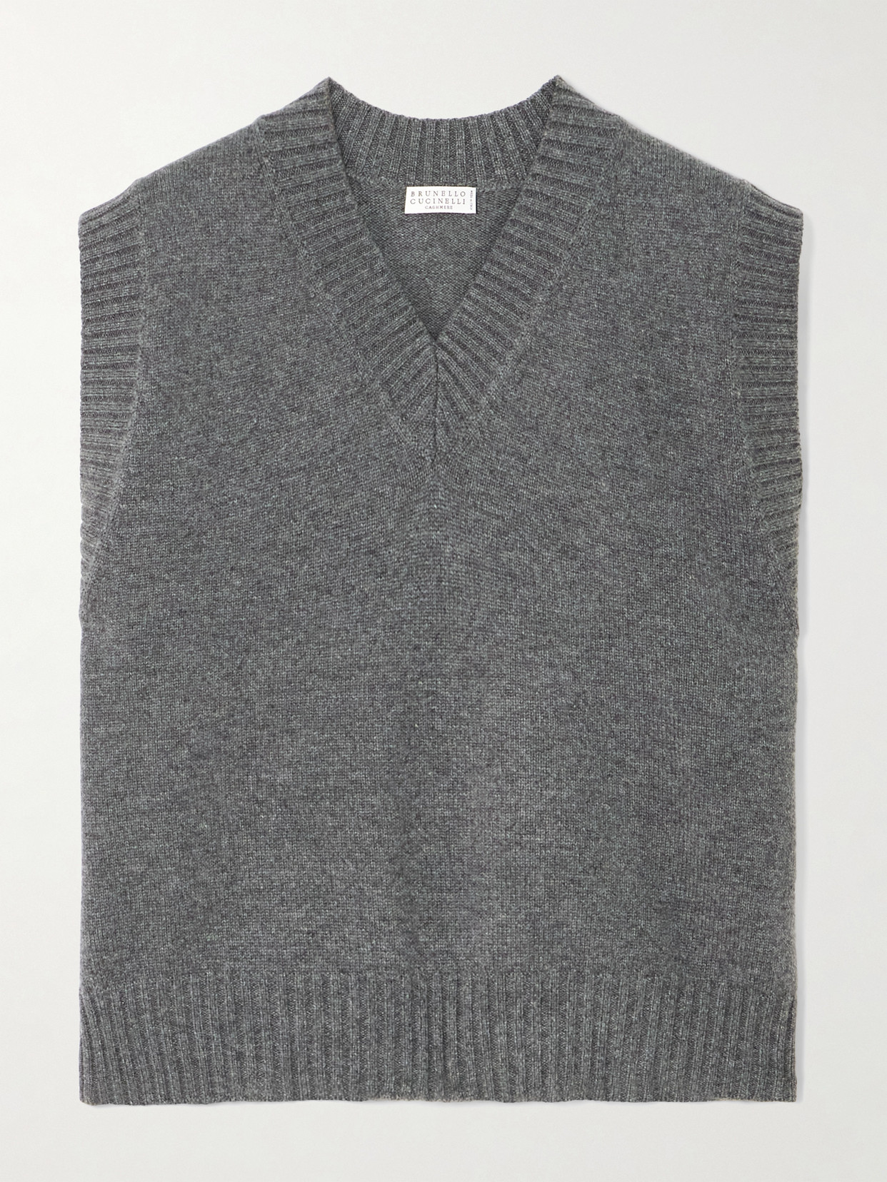 Brunello Cucinelli Cashmere Vest In Gray