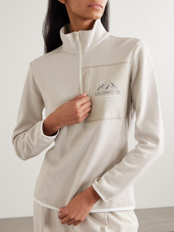 Brunello Cucinelli Printed shell-trimmed cashmere-blend sweatshirt