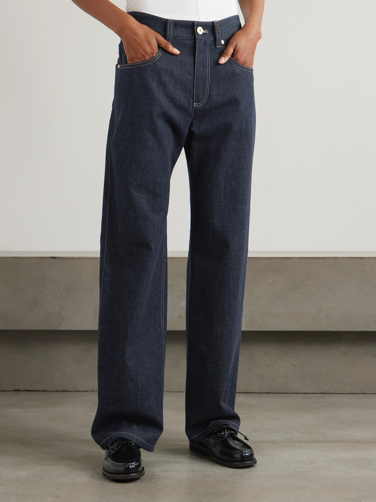 High-Rise Straight-Leg Jeans