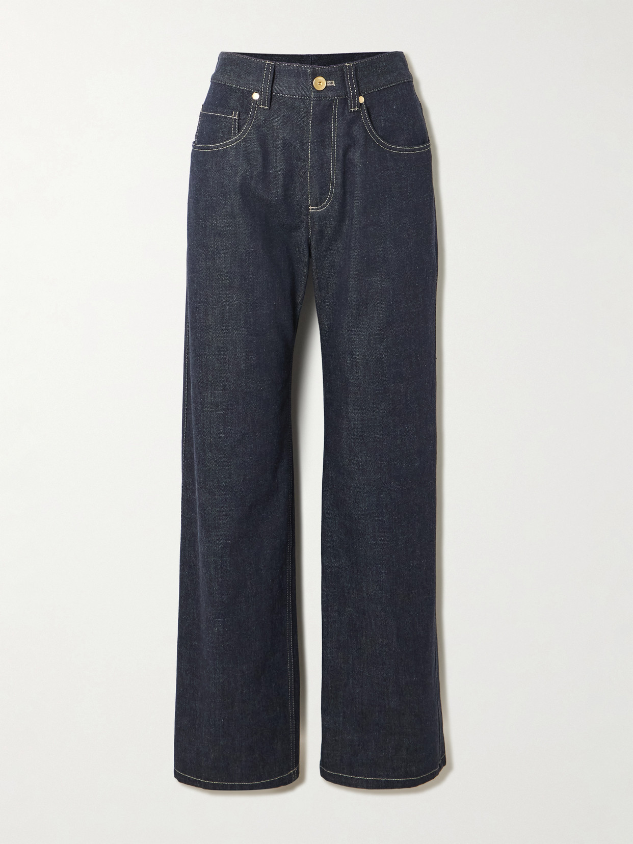 Brunello Cucinelli High-rise Straight-leg Jeans In Blue