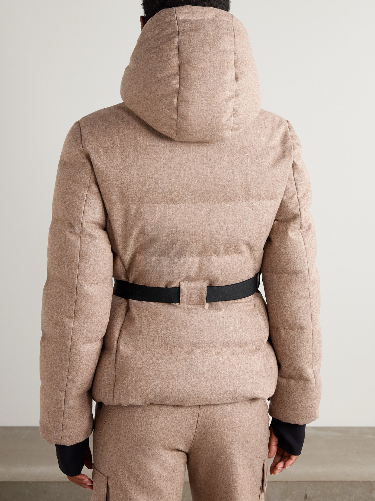 Brunello Cucinelli Virgin Wool Flannel Down Jacket In Brown