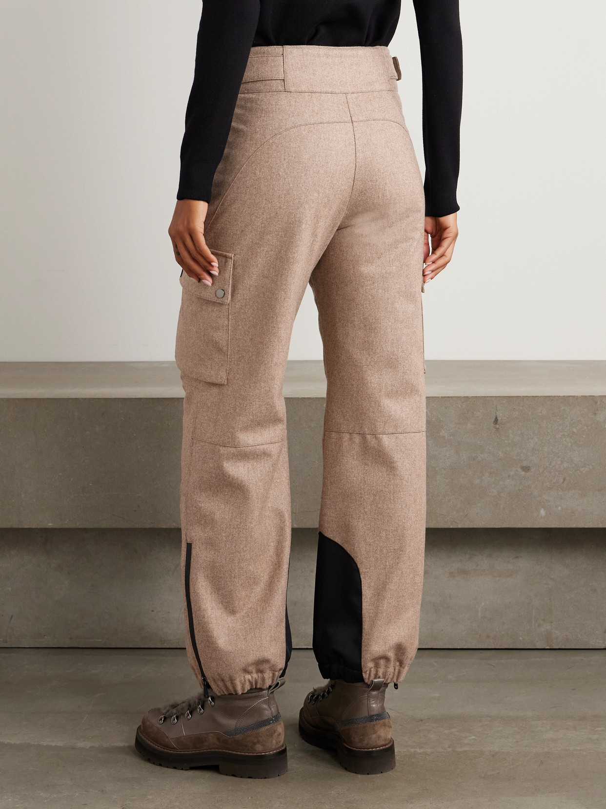 Brunello Cucinelli Wool Tapered Ski Pants In Neutral