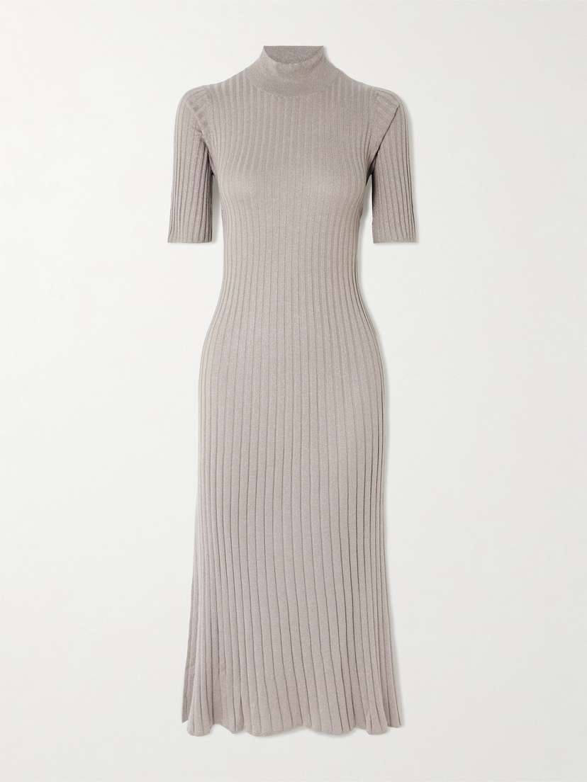 Brunello Cucinelli Ribbed Cashmere-blend Midi Dress