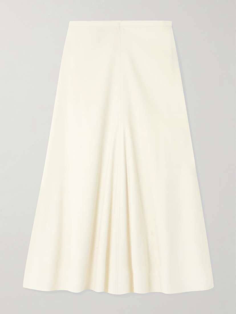 Brunello Cucinelli Gathered Wool-blend Midi Skirt