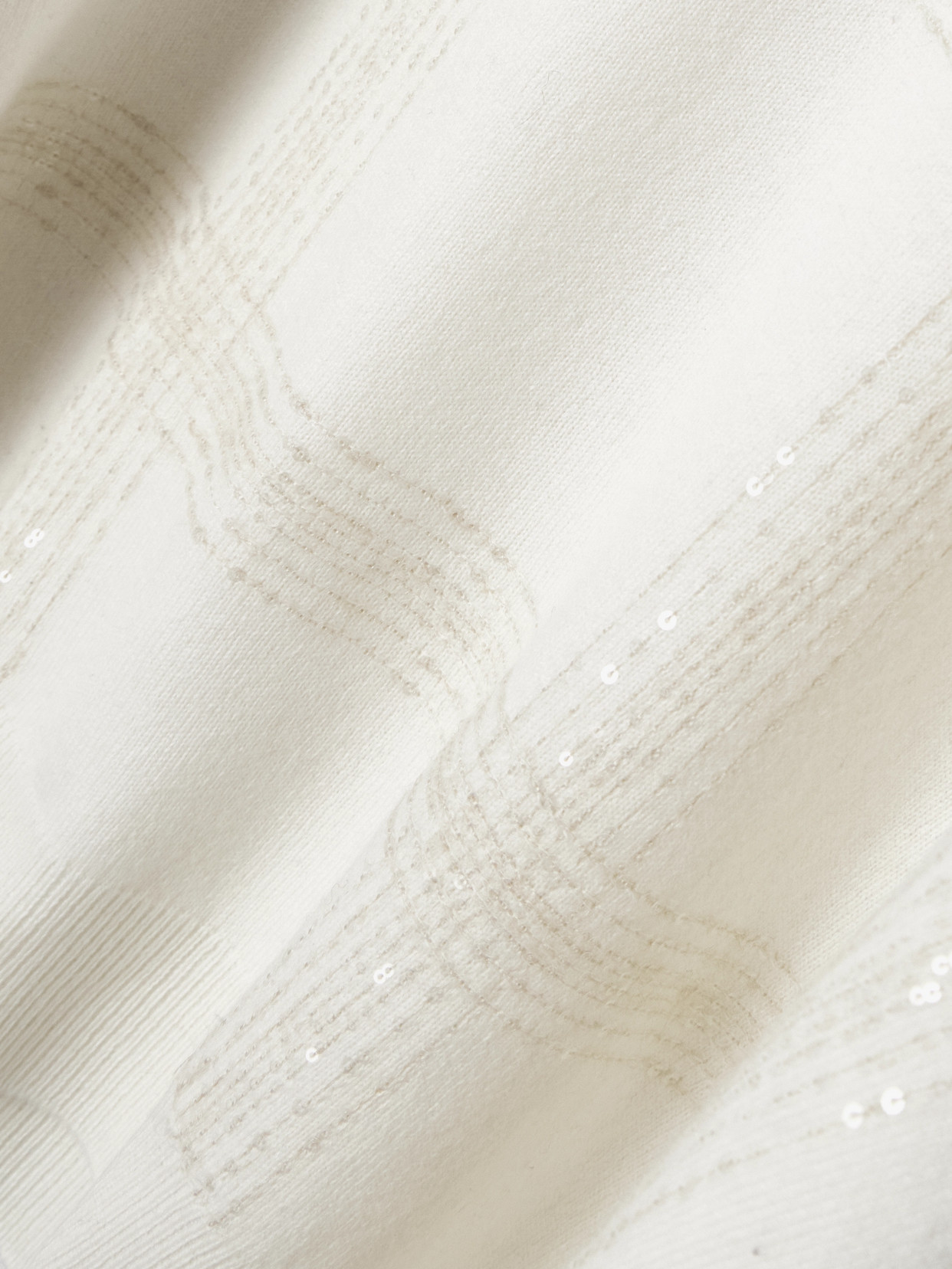 Brunello Cucinelli Sequin-embellished Stripe Wool-cashmere Sweater In Neutral