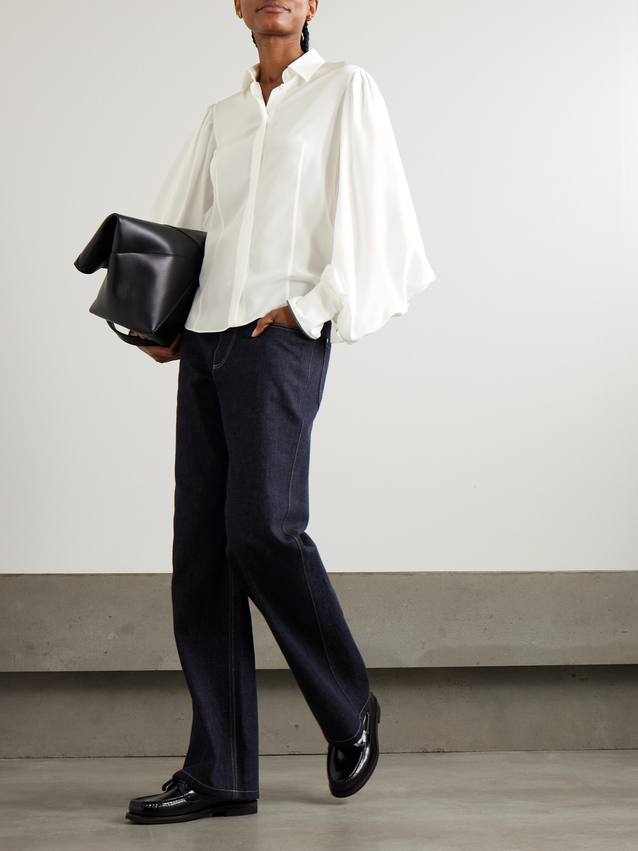 Brunello Cucinelli Bead-embellished Silk Shirt In White