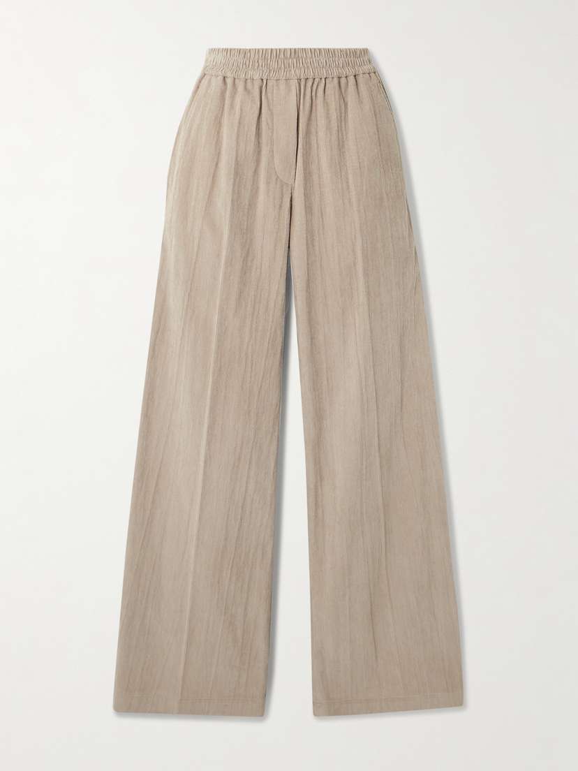 Brunello Cucinelli Gathered Cotton-blend Corduroy Wide-leg Pants